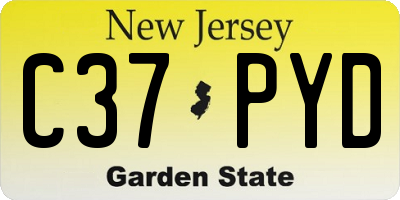 NJ license plate C37PYD