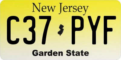 NJ license plate C37PYF