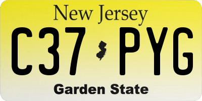 NJ license plate C37PYG