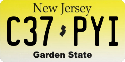 NJ license plate C37PYI