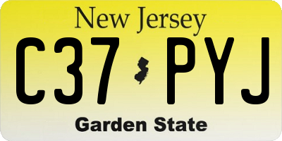 NJ license plate C37PYJ