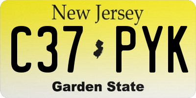 NJ license plate C37PYK