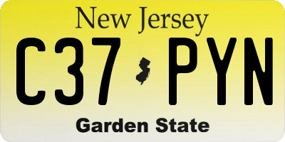 NJ license plate C37PYN