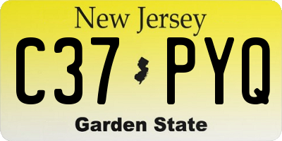NJ license plate C37PYQ