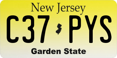 NJ license plate C37PYS