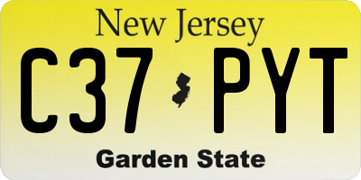 NJ license plate C37PYT