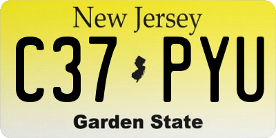 NJ license plate C37PYU