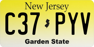 NJ license plate C37PYV