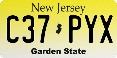 NJ license plate C37PYX