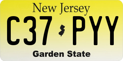 NJ license plate C37PYY