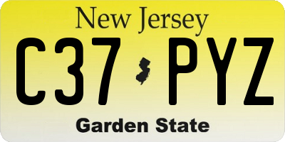 NJ license plate C37PYZ