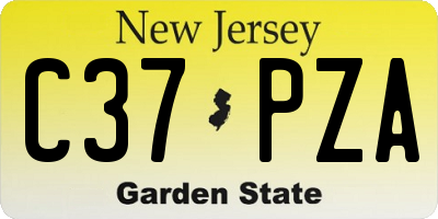 NJ license plate C37PZA