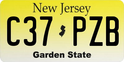 NJ license plate C37PZB