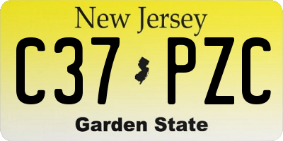 NJ license plate C37PZC
