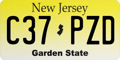 NJ license plate C37PZD