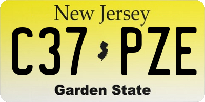 NJ license plate C37PZE