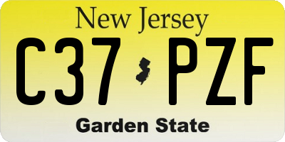 NJ license plate C37PZF
