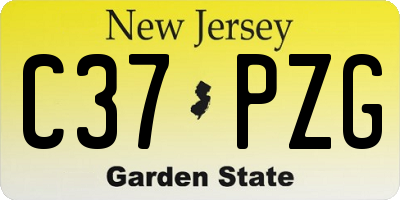 NJ license plate C37PZG