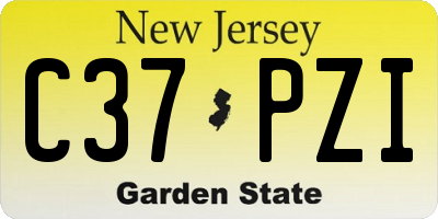 NJ license plate C37PZI