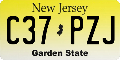 NJ license plate C37PZJ