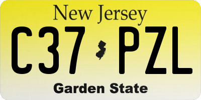 NJ license plate C37PZL