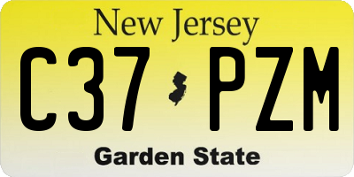 NJ license plate C37PZM