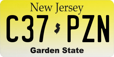 NJ license plate C37PZN