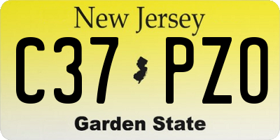 NJ license plate C37PZO