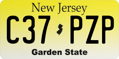 NJ license plate C37PZP