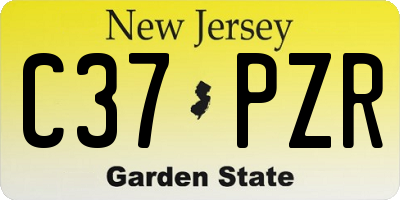 NJ license plate C37PZR
