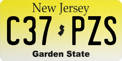 NJ license plate C37PZS