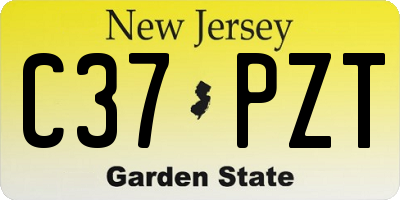 NJ license plate C37PZT