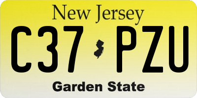 NJ license plate C37PZU