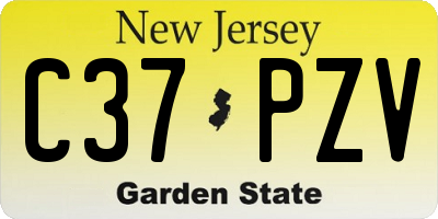 NJ license plate C37PZV