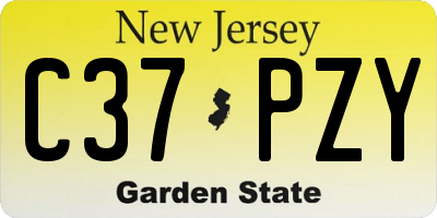 NJ license plate C37PZY