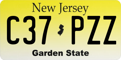 NJ license plate C37PZZ