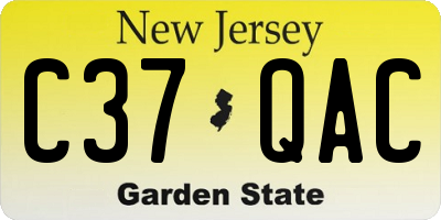 NJ license plate C37QAC