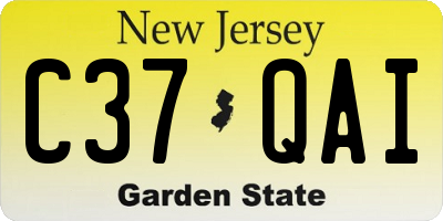 NJ license plate C37QAI