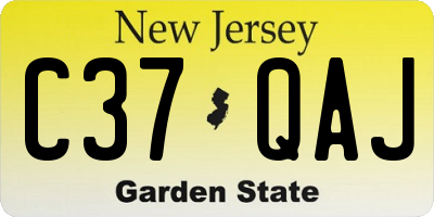 NJ license plate C37QAJ