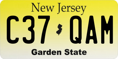 NJ license plate C37QAM