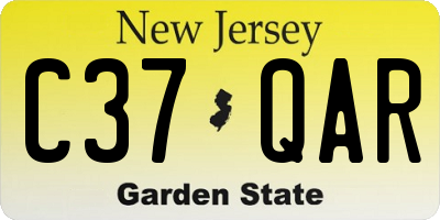 NJ license plate C37QAR