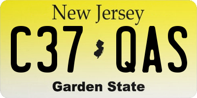 NJ license plate C37QAS