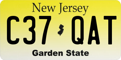 NJ license plate C37QAT