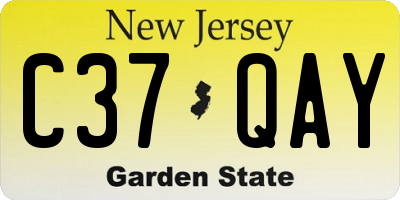 NJ license plate C37QAY