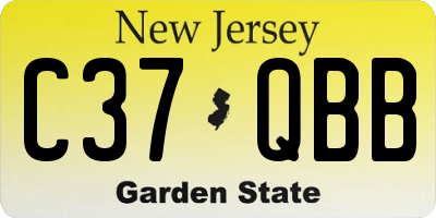 NJ license plate C37QBB