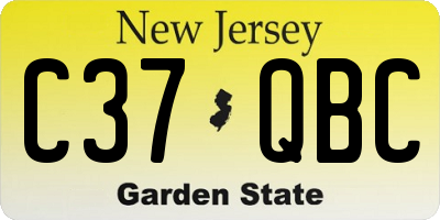 NJ license plate C37QBC