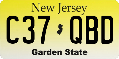 NJ license plate C37QBD