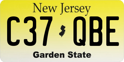 NJ license plate C37QBE