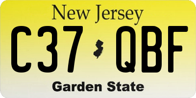 NJ license plate C37QBF