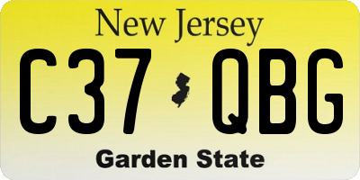 NJ license plate C37QBG